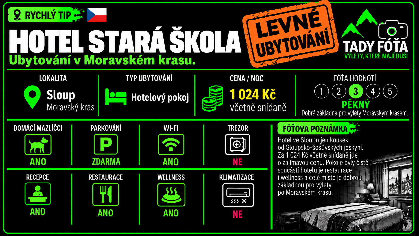 Hodnoticí karta Hotel Stará škola